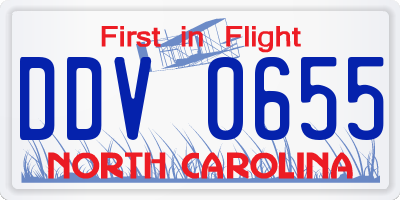 NC license plate DDV0655