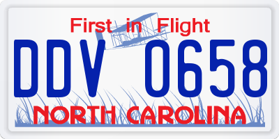 NC license plate DDV0658