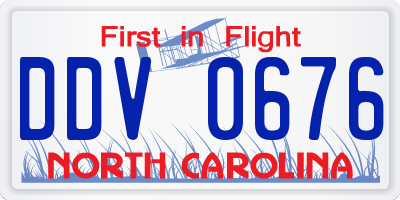 NC license plate DDV0676