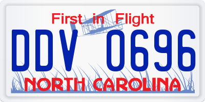 NC license plate DDV0696