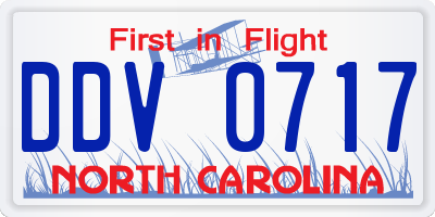 NC license plate DDV0717
