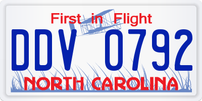 NC license plate DDV0792