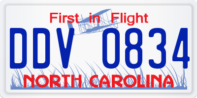 NC license plate DDV0834