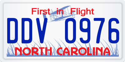 NC license plate DDV0976