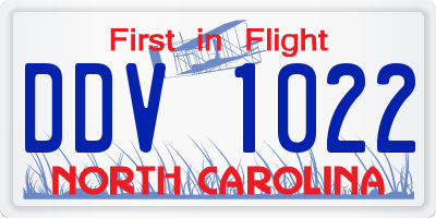 NC license plate DDV1022