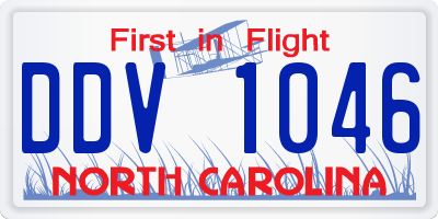 NC license plate DDV1046