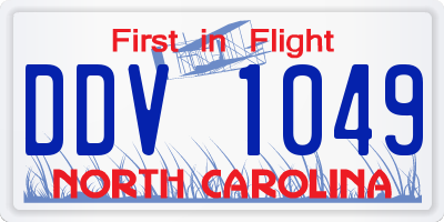 NC license plate DDV1049