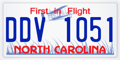 NC license plate DDV1051