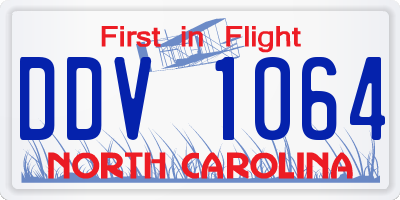 NC license plate DDV1064