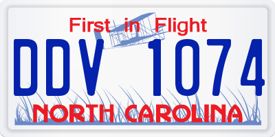NC license plate DDV1074