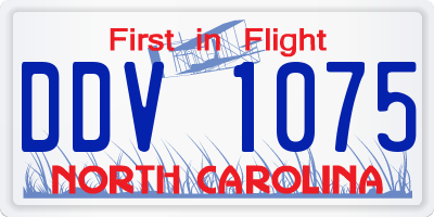 NC license plate DDV1075