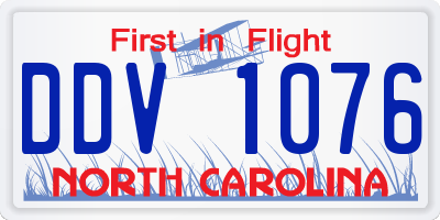 NC license plate DDV1076