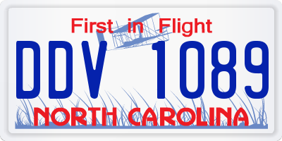 NC license plate DDV1089