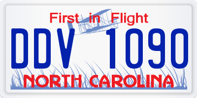 NC license plate DDV1090