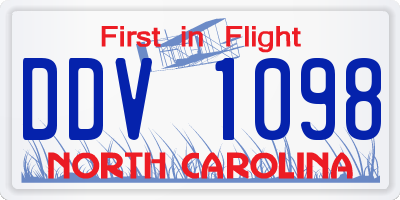 NC license plate DDV1098