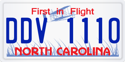 NC license plate DDV1110