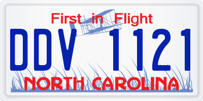 NC license plate DDV1121