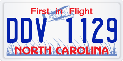 NC license plate DDV1129