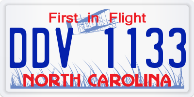 NC license plate DDV1133