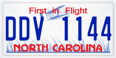NC license plate DDV1144