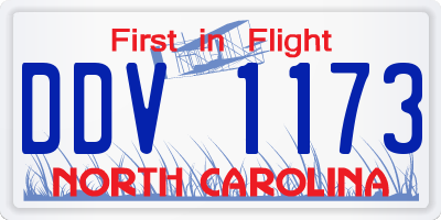 NC license plate DDV1173