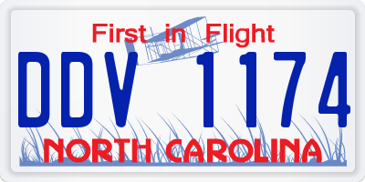 NC license plate DDV1174