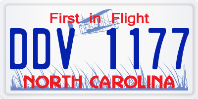 NC license plate DDV1177