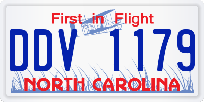 NC license plate DDV1179