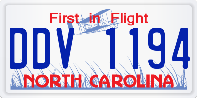 NC license plate DDV1194
