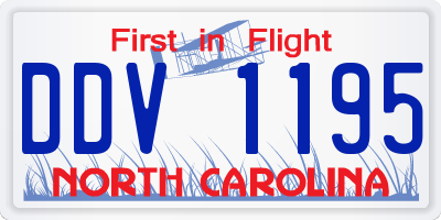 NC license plate DDV1195