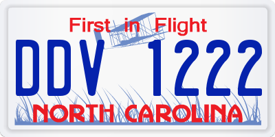 NC license plate DDV1222