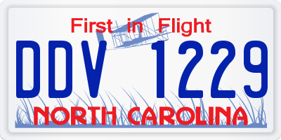NC license plate DDV1229