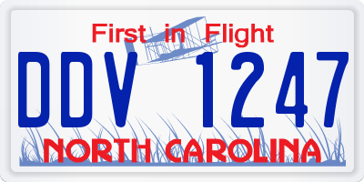 NC license plate DDV1247