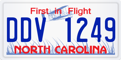 NC license plate DDV1249