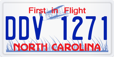 NC license plate DDV1271