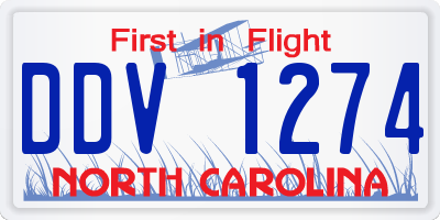 NC license plate DDV1274