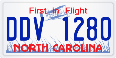 NC license plate DDV1280