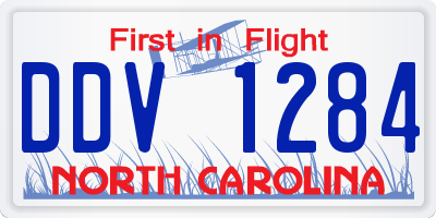NC license plate DDV1284