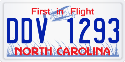 NC license plate DDV1293