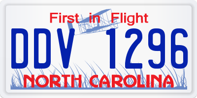 NC license plate DDV1296