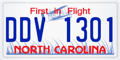 NC license plate DDV1301