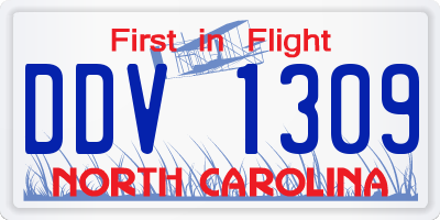 NC license plate DDV1309