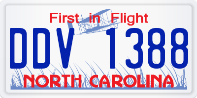 NC license plate DDV1388
