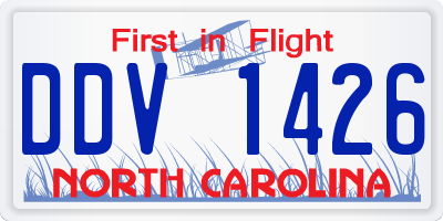 NC license plate DDV1426