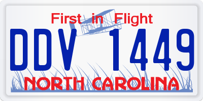 NC license plate DDV1449