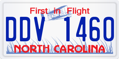 NC license plate DDV1460
