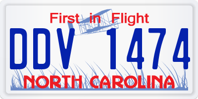 NC license plate DDV1474