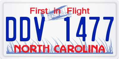 NC license plate DDV1477