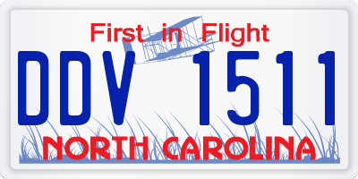 NC license plate DDV1511