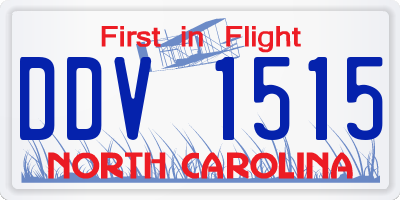 NC license plate DDV1515